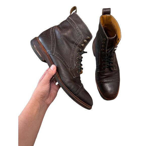 Goodyear Welted Stacy Adams Leather Lace Up Booties Mens 10D Brown Chukka Ankle - Picture 1 of 14